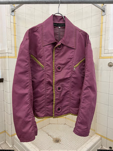 1980s Calugi E Giannelli Padded Circle Button Moto Jacket - Size L