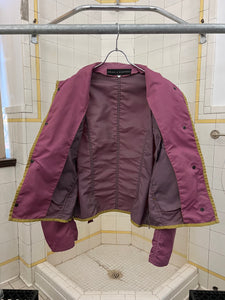1980s Calugi E Giannelli Padded Circle Button Moto Jacket - Size L