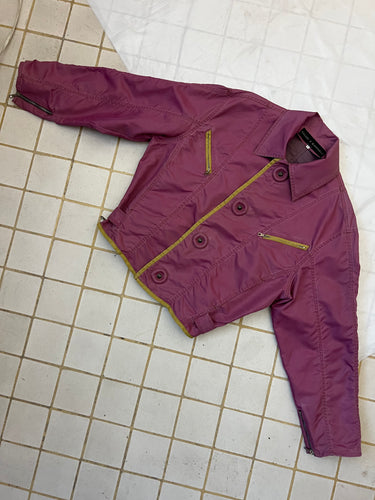 1980s Calugi E Giannelli Padded Circle Button Moto Jacket - Size L