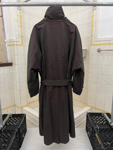 1980s Calugi E Giannelli Iridescent Hidden Hood Lapel Trench - Size XL