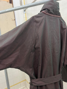 1980s Calugi E Giannelli Iridescent Hidden Hood Lapel Trench - Size XL