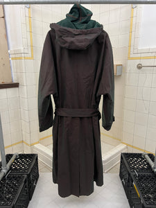 1980s Calugi E Giannelli Iridescent Hidden Hood Lapel Trench - Size XL