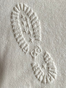1980s Calugi E Giannelli White Debossed Boot Print Fleece - Size M