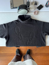 Load image into Gallery viewer, 1980s Calugi E Giannelli Black Debossed Boot Print Fleece - Size XL