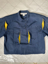 Load image into Gallery viewer, 1980s Claude Montana Cropped Utility Shirt with Contrast Gussets - Size XS