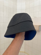 Load image into Gallery viewer, 1990s Armani Black Bucket Hat with Blue Fleece Lining - Size S