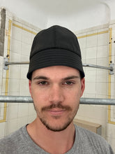 Load image into Gallery viewer, 1990s Armani Black Bucket Hat with Blue Fleece Lining - Size S