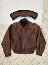 Load image into Gallery viewer, 1980s Vintage Italian Cropped Leather Jacket with Removable Collar - Size M