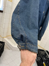 Load image into Gallery viewer, 1980s Katharine Hamnett Denim Double Breasted Hooded Bomber - Size OS