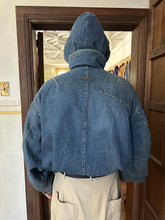 Load image into Gallery viewer, 1980s Katharine Hamnett Denim Double Breasted Hooded Bomber - Size OS