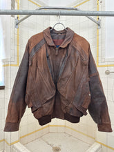 Load image into Gallery viewer, 1980s Vintage American Designer Leather Cargo Bomber Jacket - Size L