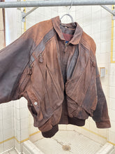 Load image into Gallery viewer, 1980s Vintage American Designer Leather Cargo Bomber Jacket - Size L