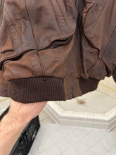 Load image into Gallery viewer, 1980s Vintage American Designer Leather Cargo Bomber Jacket - Size L