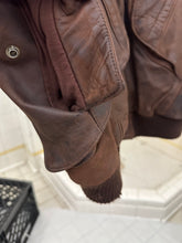 Load image into Gallery viewer, 1980s Vintage American Designer Leather Cargo Bomber Jacket - Size L