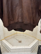Load image into Gallery viewer, 1980s Vintage American Designer Leather Cargo Bomber Jacket - Size L