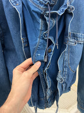 Load image into Gallery viewer, 1980s Marithe Francois Girbaud Denim Faux Layered Jacket with Adjustable Neck - Size M