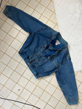 Load image into Gallery viewer, 1980s Marithe Francois Girbaud Denim Faux Layered Jacket with Adjustable Neck - Size M