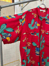 Load image into Gallery viewer, 1980s Claude Montana Cactus Cowboy Print Patch Pocket Shirt - Size XL