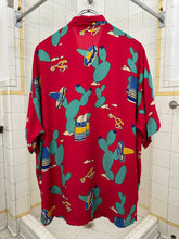 Load image into Gallery viewer, 1980s Claude Montana Cactus Cowboy Print Patch Pocket Shirt - Size XL