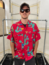 Load image into Gallery viewer, 1980s Claude Montana Cactus Cowboy Print Patch Pocket Shirt - Size XL