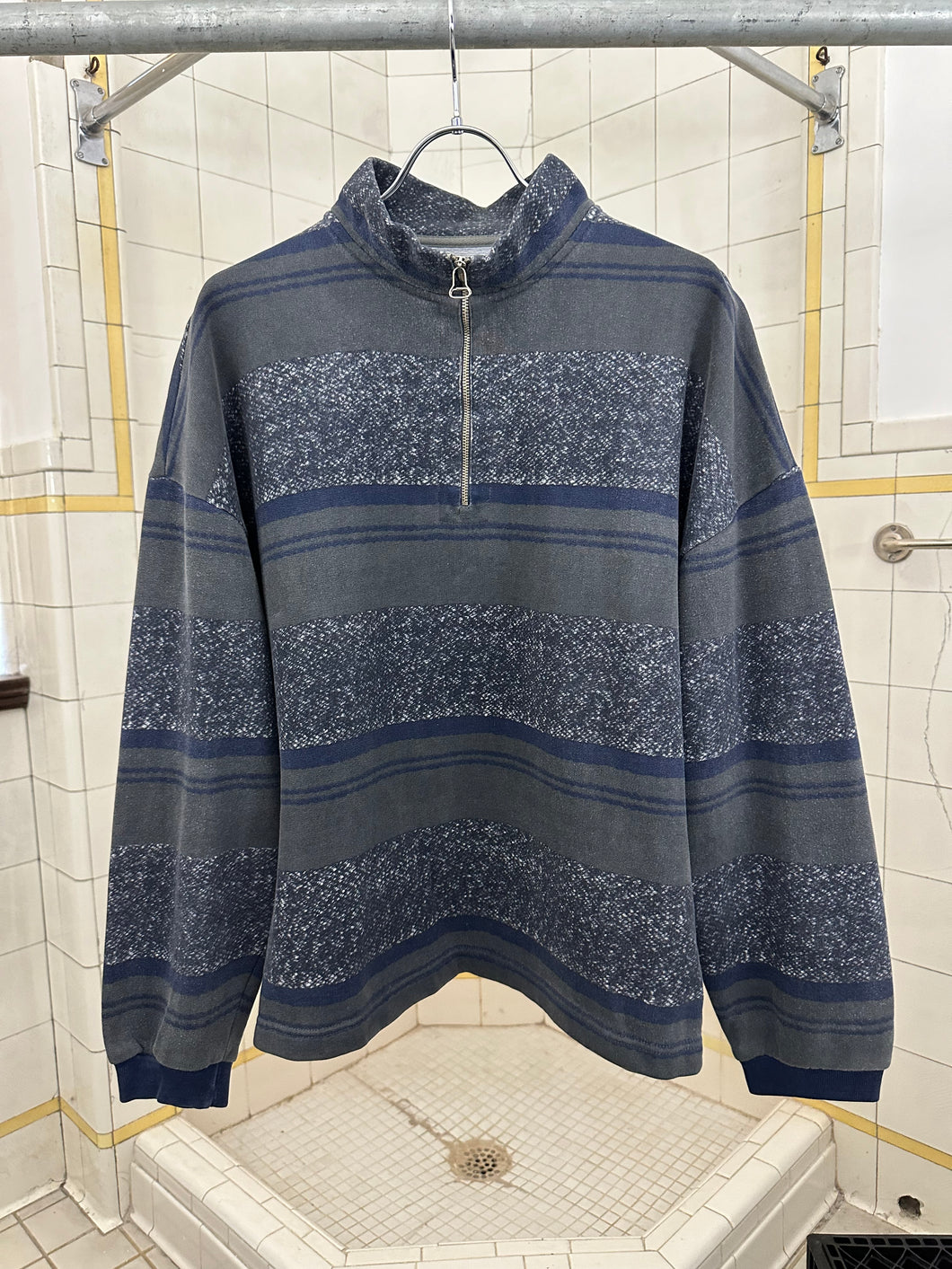 1980s Armani Graphic Quarter Zip Pullover - Size L