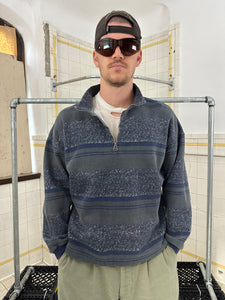 1980s Armani Graphic Quarter Zip Pullover - Size L