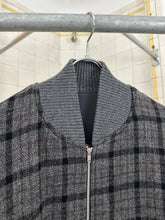 Load image into Gallery viewer, 1990s Comme des Garcons Homme Wool Charcoal Grey Checkered Bomber - Size L
