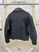 Load image into Gallery viewer, 1980s Claude Montana Denim Trucker Jacket with Shoulderpads and Leather Collar - Size M