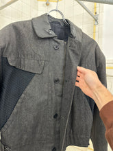 Load image into Gallery viewer, 1980s Claude Montana Denim Trucker Jacket with Shoulderpads and Leather Collar - Size M