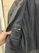 Load image into Gallery viewer, 1980s Claude Montana Denim Trucker Jacket with Shoulderpads and Leather Collar - Size M