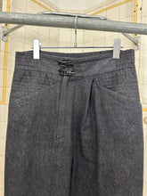 Load image into Gallery viewer, 1980s Claude Montana Denim Trousers with Off Center Metal Clasp Closure - Size M