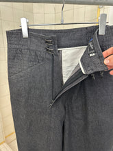 Load image into Gallery viewer, 1980s Claude Montana Denim Trousers with Off Center Metal Clasp Closure - Size M