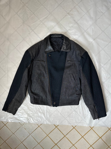 1980s Claude Montana Denim Jacket with Quilted Lining and Shoulderpads - Size L