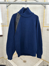 Load image into Gallery viewer, 1980s Vintage Italian Designer Blue Sweater with Leather Zippered Gusset - Size L