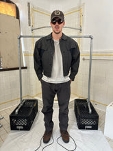 Load image into Gallery viewer, 1980s Claude Montana Denim Trucker Jacket with Shoulderpads and Leather Collar - Size M