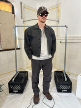 Load image into Gallery viewer, 1980s Claude Montana Denim Trucker Jacket with Shoulderpads and Leather Collar - Size M