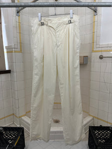 1980s Ball Light Cotton Pleated Trousers with Waist Cinch Detail - Size M