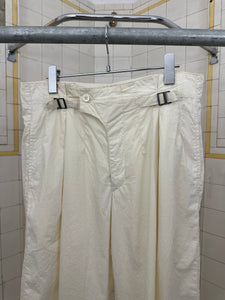 1980s Ball Light Cotton Pleated Trousers with Waist Cinch Detail - Size M
