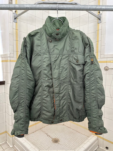 1980s Ball Paneled Bomber Jacket with Snap Button Epaulets - Size M