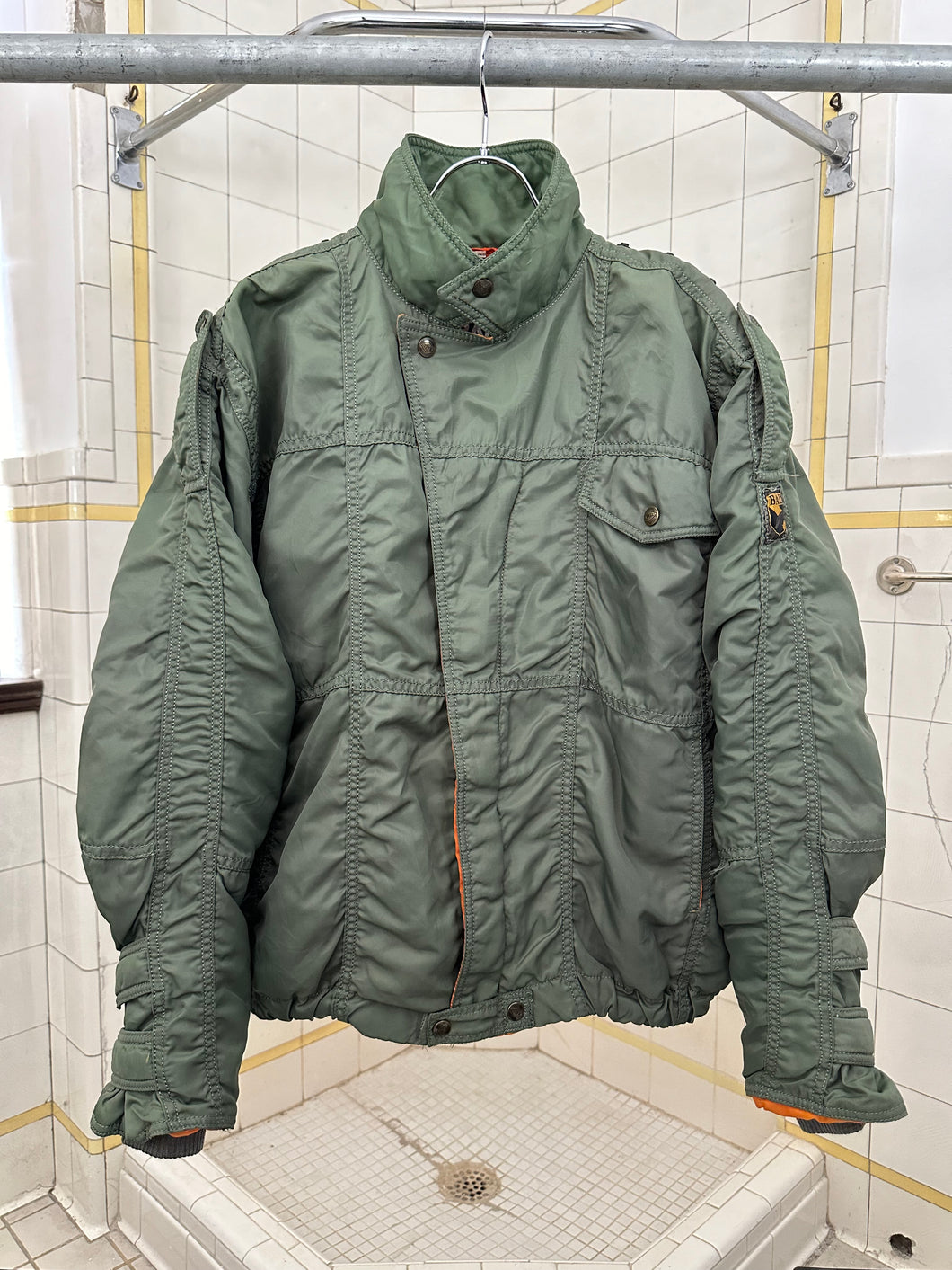 1980s Ball Paneled Bomber Jacket with Snap Button Epaulets - Size M