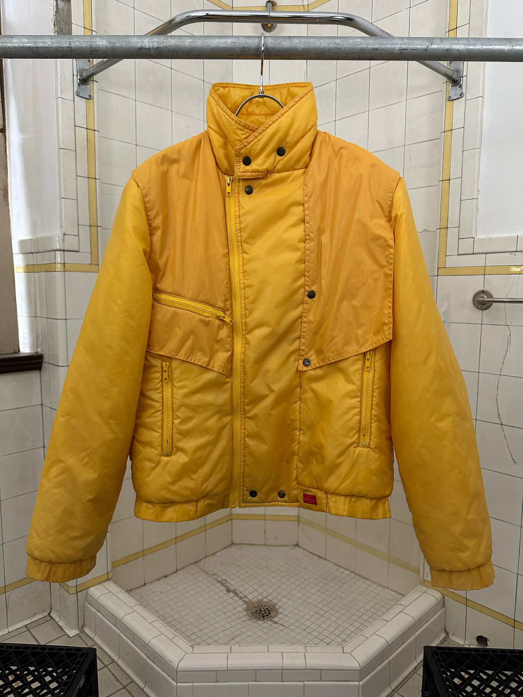 1980s Ball Padded Nylon Jacket with Stowaway Zipper Pocket - Size M