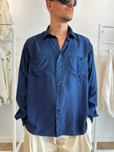 Load image into Gallery viewer, Constant Practice x J. Taverniti Indigo Garment Dyed Silk Shirt