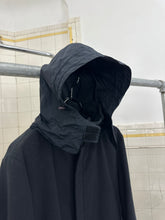 Load image into Gallery viewer, 2000s Burberry Prorsum Black Wool Trench Coat with Packable Hood and Waist Cinch - Size M
