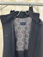 Load image into Gallery viewer, 2000s Burberry Prorsum Black Wool Trench Coat with Packable Hood and Waist Cinch - Size M