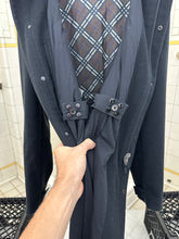Load image into Gallery viewer, 2000s Burberry Prorsum Black Wool Trench Coat with Packable Hood and Waist Cinch - Size M