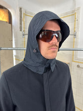 Load image into Gallery viewer, 2000s Burberry Prorsum Black Wool Trench Coat with Packable Hood and Waist Cinch - Size M
