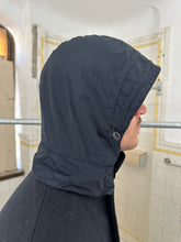 Load image into Gallery viewer, 2000s Burberry Prorsum Black Wool Trench Coat with Packable Hood and Waist Cinch - Size M