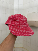 Load image into Gallery viewer, 2000s Issey Miyake Red Jacquard Logo 5 Panel Hat - Size OS