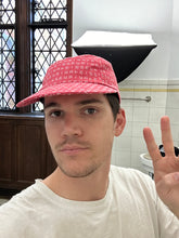 Load image into Gallery viewer, 2000s Issey Miyake Red Jacquard Logo 5 Panel Hat - Size OS