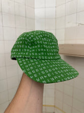 Load image into Gallery viewer, 2000s Issey Miyake Green Jacquard Logo 5 Panel Hat - Size OS